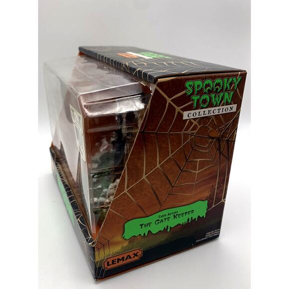 Lemax Spooky Town Gate Keeper Halloween Village Grim Reaper Spooky Tree Retired - Picture 4 of 6
